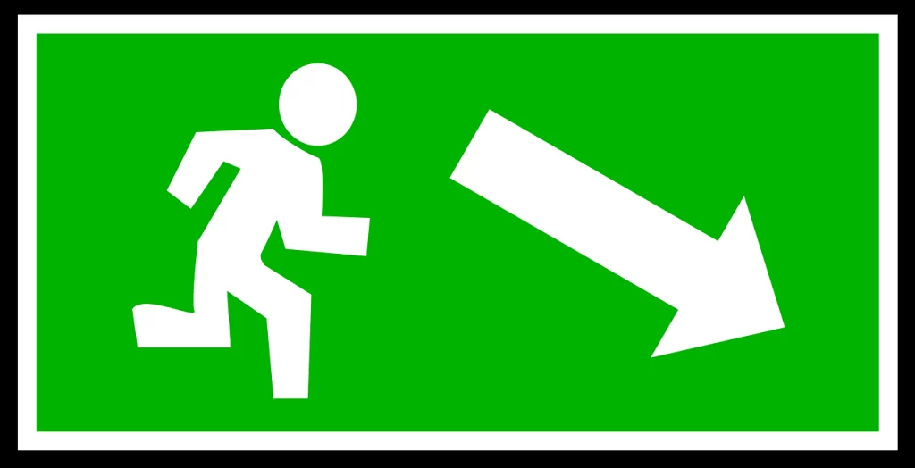 Emergency route sign